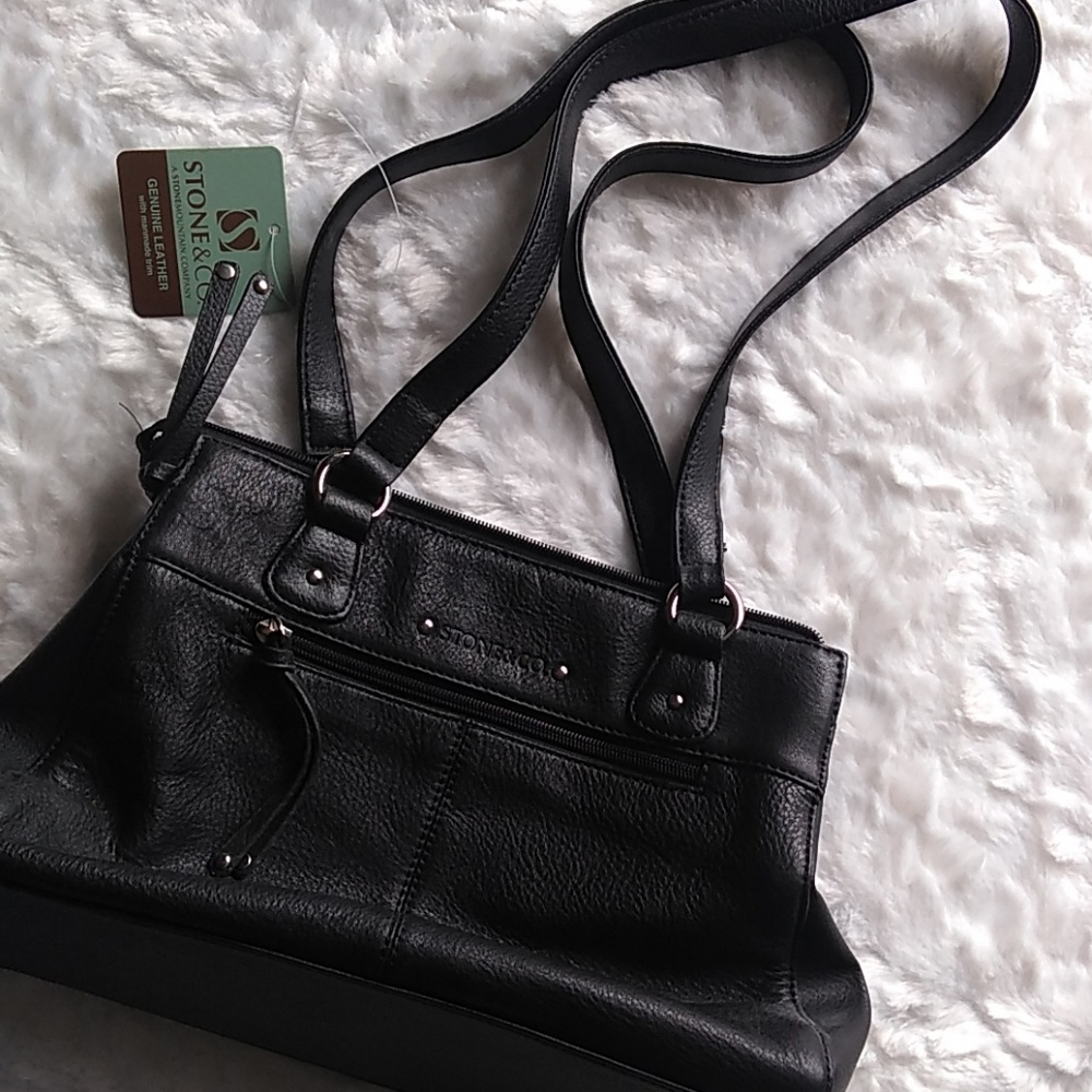 Stone & Co Black Leather Purse "Abby" NWT